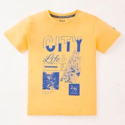 Edheads Kids Yellow & Blue Cotton Printed T-Shirt-image-32