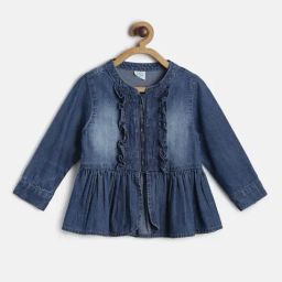 MINIKLUB Kids Blue Solid Full Sleeves Jacket-image-71
