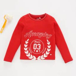 Ed-a-Mamma Kids Red Printed T-Shirt-image-67