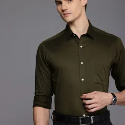 Raymond Slim Fit Textured Pure Cotton Formal Shirt-image-16