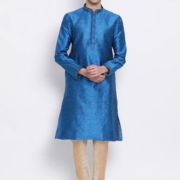 Sanwara Men Blue Solid Kurta-30