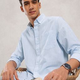 Nautica Men Premium Striped Cotton Linen Casual Shirt-image-32