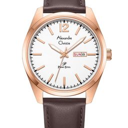 Alexandre Christie Men Dial & Leather Straps Analogue Watch 1012MELRGSL-14