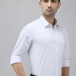 Arrow Pure Cotton Manhattan Slim Fit Vertical Striped Textured Formal Shirt-image-68