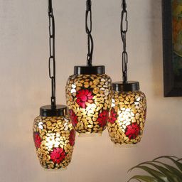 Devansh Gold-Toned & Red Mosaic Cluster Lights-43