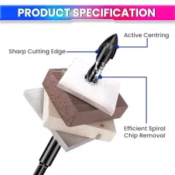 Amici Tools Masonry Drill Bits Set Triangle Bit Tungsten Carbide Hex Shank Black, 0130FB8BOPF (Set of 5) image 3