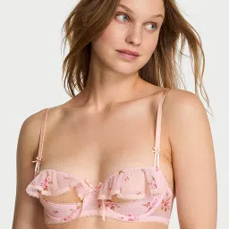 victoria's secret intimates Victoria's Secret Dream Angels Wicked Unlined Sheer Flutter Open-Cup Balconette Bra-picture-11