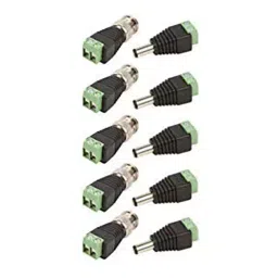 Zysk 5 Pcs BNC Male Connectors & 5 Pcs Dc Male Connector Screw Type for CCTV Camera, (Set of 10)-30