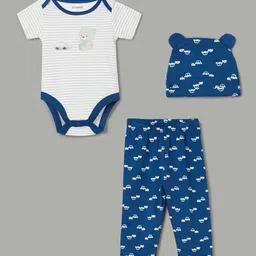 Juniors by Lifestyle Infant Boys Printed Pure Cotton Baby Apparel Gift Set-48