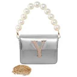 Esbeda Silver Embellished Small Sling Handbag-picture-14