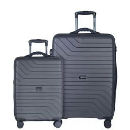 Carriall Groove Grey Striped Hard Trolley Bag Pack of 2 - 55cms & 75cms-image-20