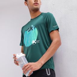 HRX by Hrithik Roshan Graphic Print Raglan Sleeves Rapid-Dry Running T-shirt-image-86