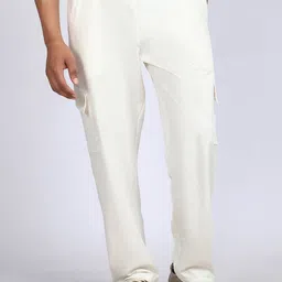KLOTHFIT Men Low-Rise Baggy Fit 4 Pocket Cotton Cargo Trousers-image-88