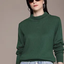 The Roadster Life Co. Ribbed Turtle Neck Pullover Sweaters-image-88