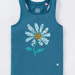 Ed-a-Mamma Kids Blue Cotton Printed Tank T-Shirt-picture-2