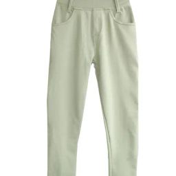 Kiddopanti Kids Light Green Solid Jeggings-image-125