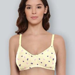 Lyra Yellow Cotton Printed T-Shirt Bra-picture-14