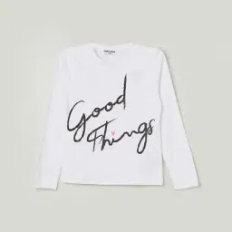Fame Forever by Lifestyle Kids White Cotton Printed Full Sleeves T-Shirt-picture-45