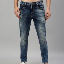 HERE&NOW Men Blue Slim Tapered Fit Mid-Rise Clean Look Stretchable Jeans-image-60