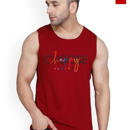 SLOWLORIS Pack of 2 Printed Combed Cotton Vest VSL26 CMB(CHS MAROON)(JUST RED)-picture-37