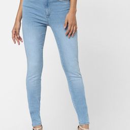 ONLY Women Blue Skinny Fit High-Rise Light Fade Jeans-picture-5