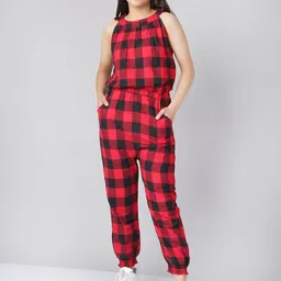 Naughty Ninos Girls Checked Basic Jumpsuit-image-37