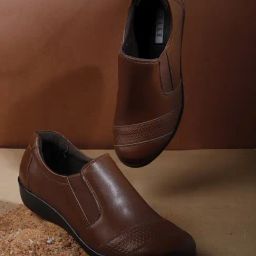 Elle Women's Tan Wedge Loafers-picture-32