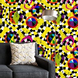 ArtzFolio Printed UV-Resistant Anti-Bacterial Circles, Strokes And Splashes Peel & Stick Wallpaper-image-3