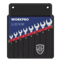 WORKPRO 9, 10, 11, 12, 13, 14, 15 & 17 mm Size CR-V Steel Flexible Type Combination Wrench Set, WP202521 (Pack of 8)-11