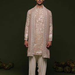KALPRAAG Men Floral Embroidered Regular Sequinned Kurta with Patiala & With Dupatta-6