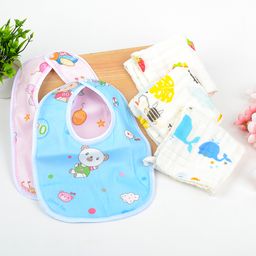 Moms Home Baby Super Soft Absorbent Muslin 6 Layer Napkin & Bibs Combo Pack of 5- Multicolor-19