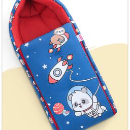 Babyhug Cotton Sleeping Bag with Digital Animal Astronaut Print- Blue-image-19