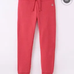 UCB Knit Full Length Fleece Track Pants Solid Colour - Pink-picture-32