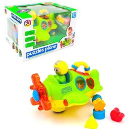 ARCADE TOYS Bump and Go Airplane & Shape Sorter Puzzle with Flashing Light and Music Toy (Color & Print May Vary)-8