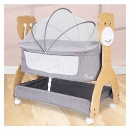 R for Rabbit Lullabies Woodsy Manual Wooden Cradle With Mattress & Mosquito -Dark Grey-5