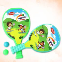 Aditi Toys Plastic Tennis Racket Set for Boys & Girls, Lightweight Rackets Badminton Tennis Toy, Indoor & Outdoor Play Sports, Includes 2 Rackets & 2 Balls, Above 3+ Age-17