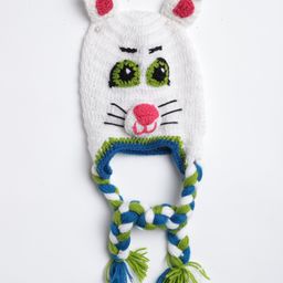 MayRa Knits Knitted Cat Crochet Designed Cap - White-picture-8