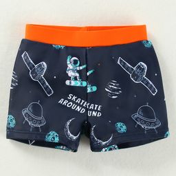 Mark & Mia Swimming Trunk With Space Theme Print - Navy Blue-image-21