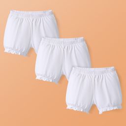 Pine Kids Cotton Knit Solid Color Bloomers Pack 3 - White-image-13