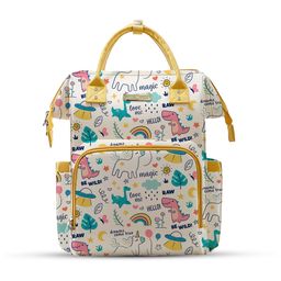 StarAndDaisy Nappy Nest Backpack, Newborn Baby Diaper Bags with Multiple Pockets, Back Opening, 26.5 Liter Enhanced Capacity, Waterproof Pocket, 3 Double Insulated Pockets, Unicorn Print - White Height 20 Inches-image-11
