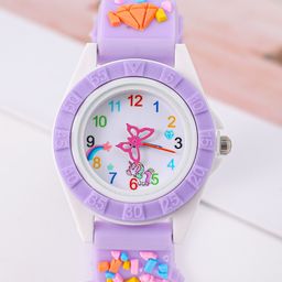 Babyhug Unicorn Themed Analog Watch Free Size - Purple-image-9