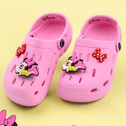 Disney by Yellow Bee Perforated Clogs With Minnie Mouse Designed Rotating Charms - Pink-image-15