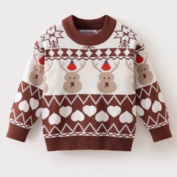 Mark & Mia Full Sleeves Pullover Sweater With Christmas Design - Brown-picture-9