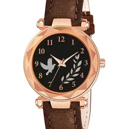 Gopal Shopcart Unisex Leather Straps Analogue Watch GR379RG BIRD BRO Ve L-image-26