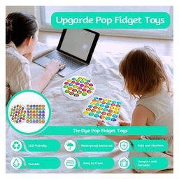 VELLIQUE Square & Round Shape Pop Bubble Stress Relieving Silicone Pop It Fidget Toy Pack Of 2 - Multicolour image 3