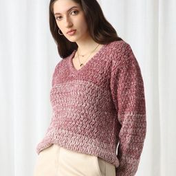 Globus Women Self Design V-Neck Pullover-picture-20