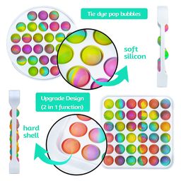 VELLIQUE Square & Round Shape Pop Bubble Stress Relieving Silicone Pop It Fidget Toy Pack Of 2 - Multicolour image 4