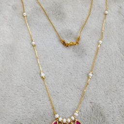Vinayak enterprise Gold-Plated Artificial Stones Studded And Beaded Mangalsutra-image-11