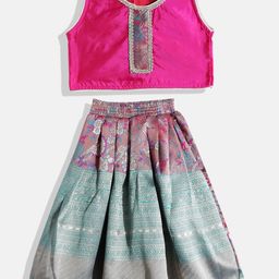 Aarika Girls Embellished Patchwork Ready to Wear Lehenga & Choli-image-96