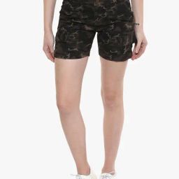 Crimsoune Club Black Cotton Camouflage Shorts-image-17